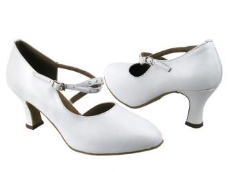 Chaussures de danse femmes cuir blanc  